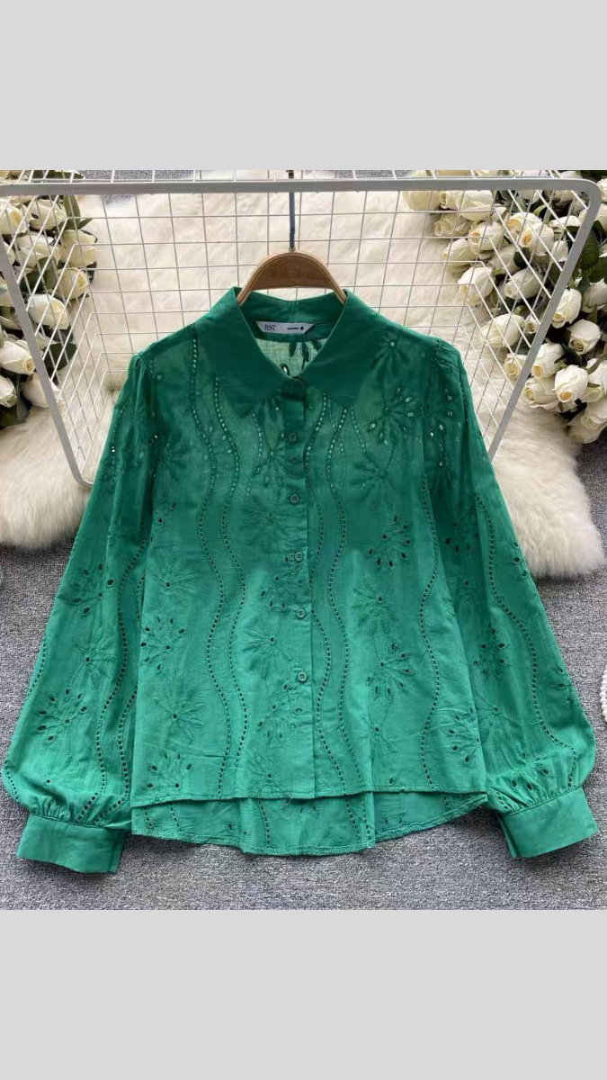 Embroidery Collared Shirt FC1902
