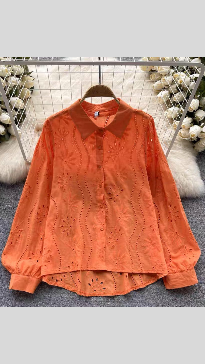 Embroidery Collared Shirt FC1902