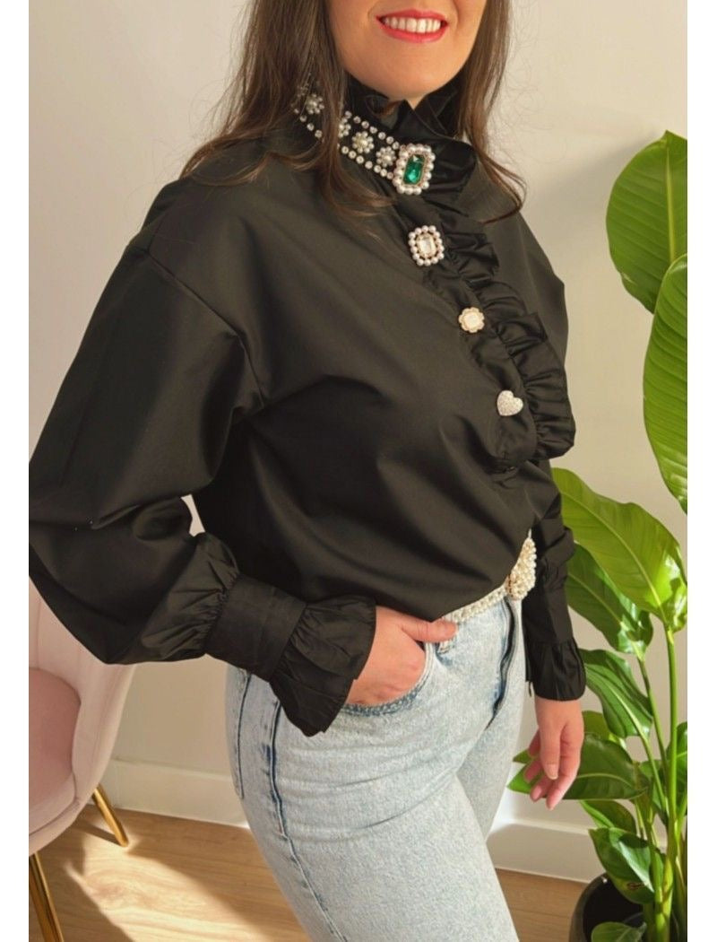 Fc Rhinestone Plain Shirt
