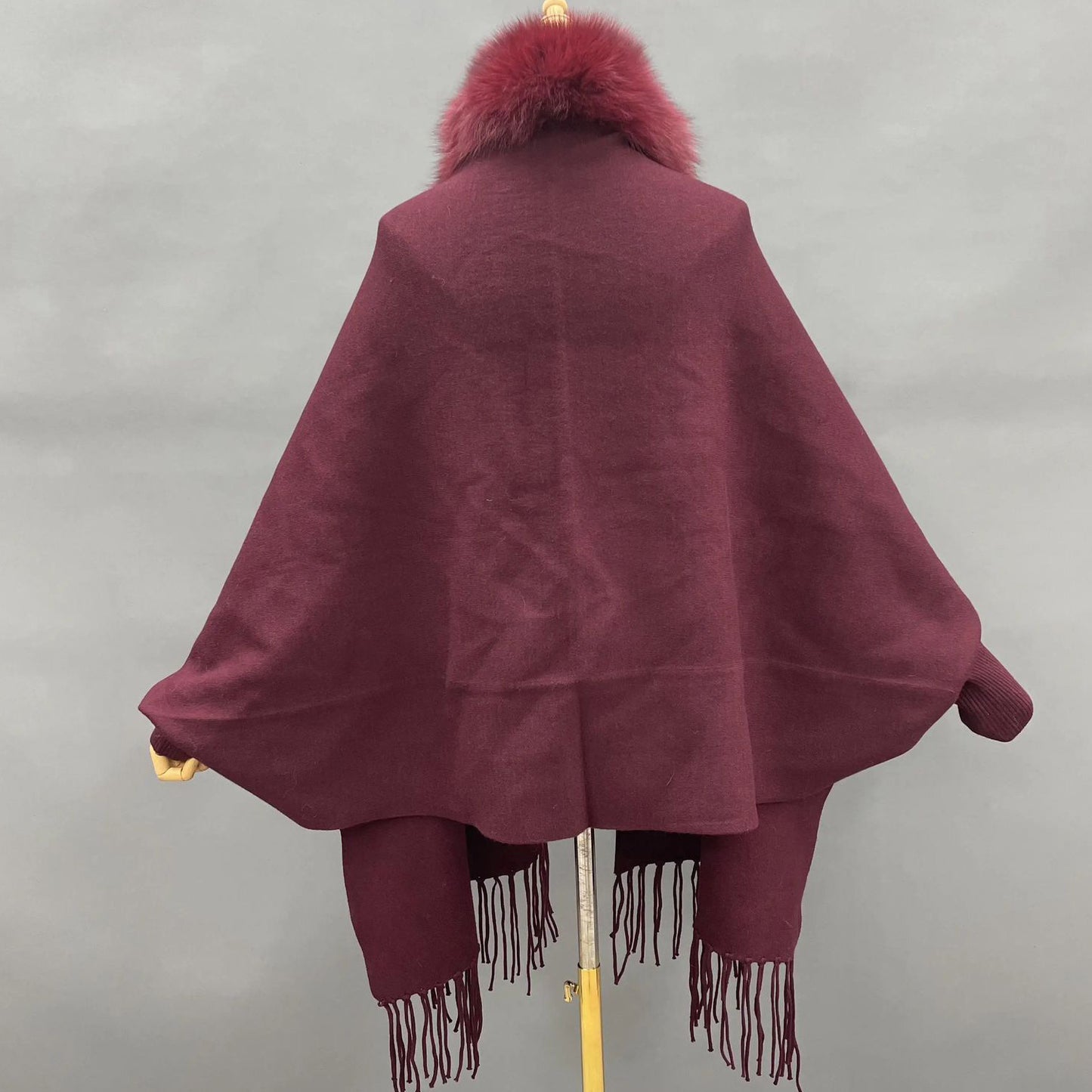 FC Woollen Knitted with Furr Neck Women Cape
