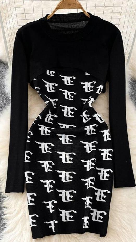 FC Elegant Bodycon Round Neck Fashion Dress for Women