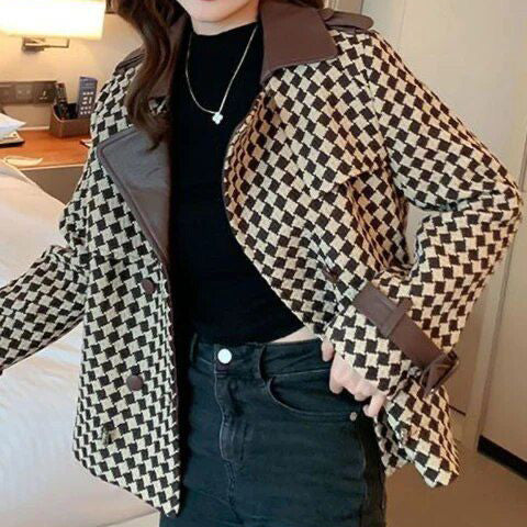 FC Imported Leather Women Autumn Winter Fashion Jacket