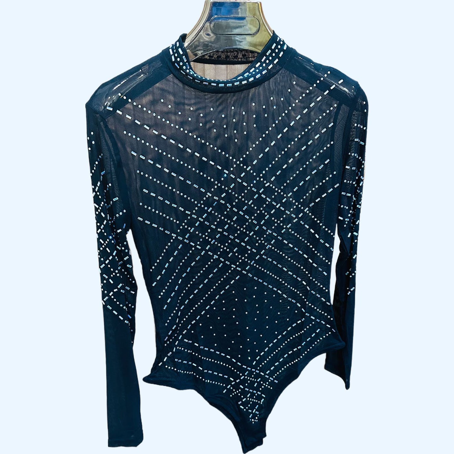 Fc Black Rhinestone Bodysuit