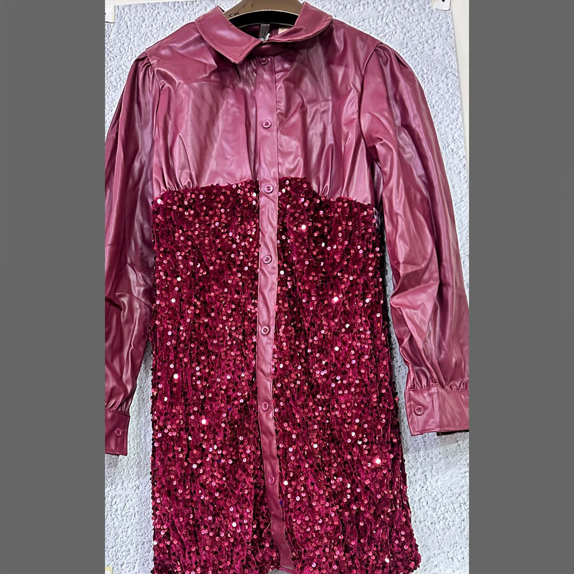 FC Leather Sequin Women Coat
