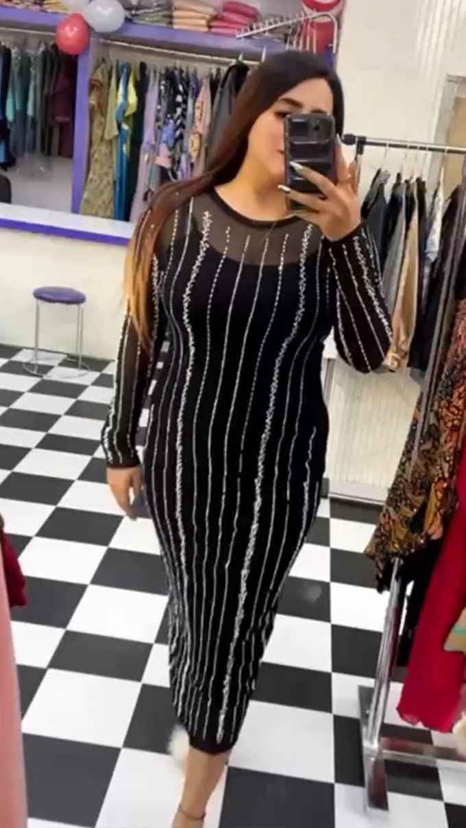 FC Rhinestone Stretchable bodycon dress