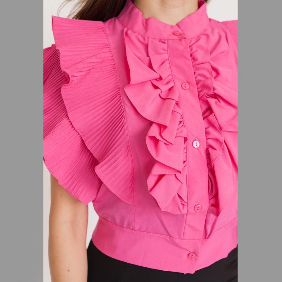 FC Pleated Ruffle Women Top