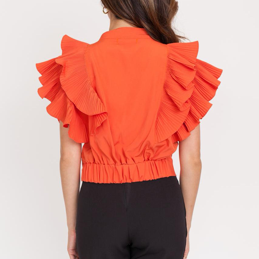 FC Pleated Ruffle Women Top