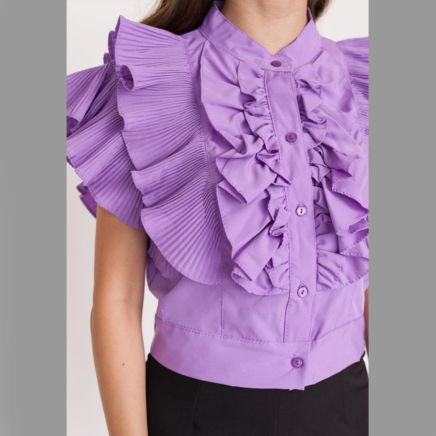 FC Pleated Ruffle Women Top