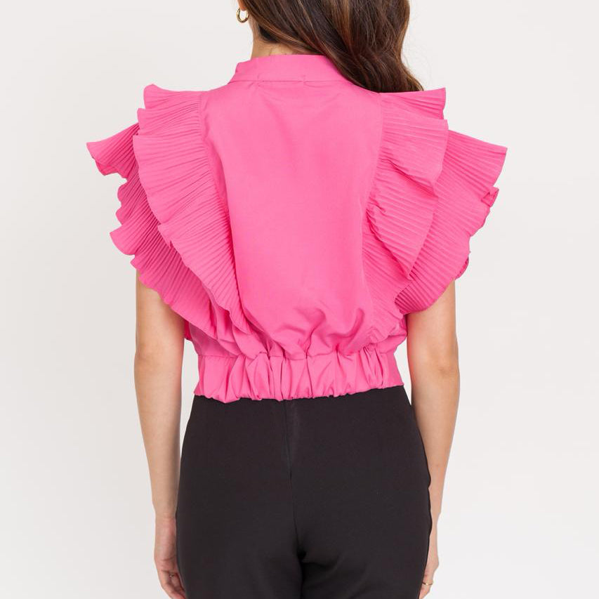 FC Pleated Ruffle Women Top