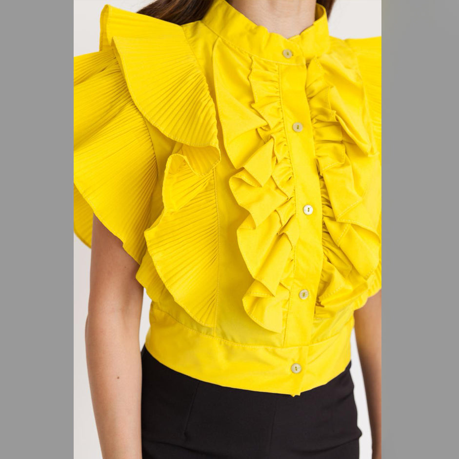 FC Pleated Ruffle Women Top