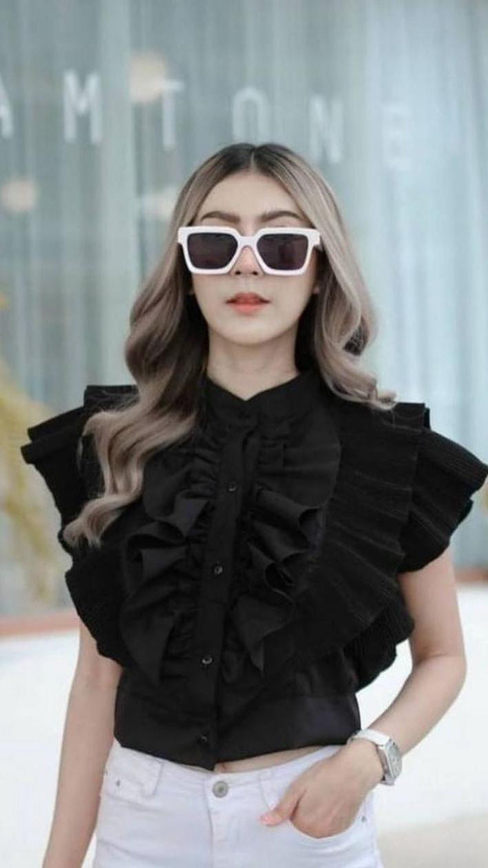 FC Pleated Ruffle Women Top