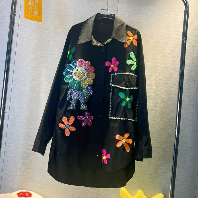 FC Floral Embroidered Women Shirt Top