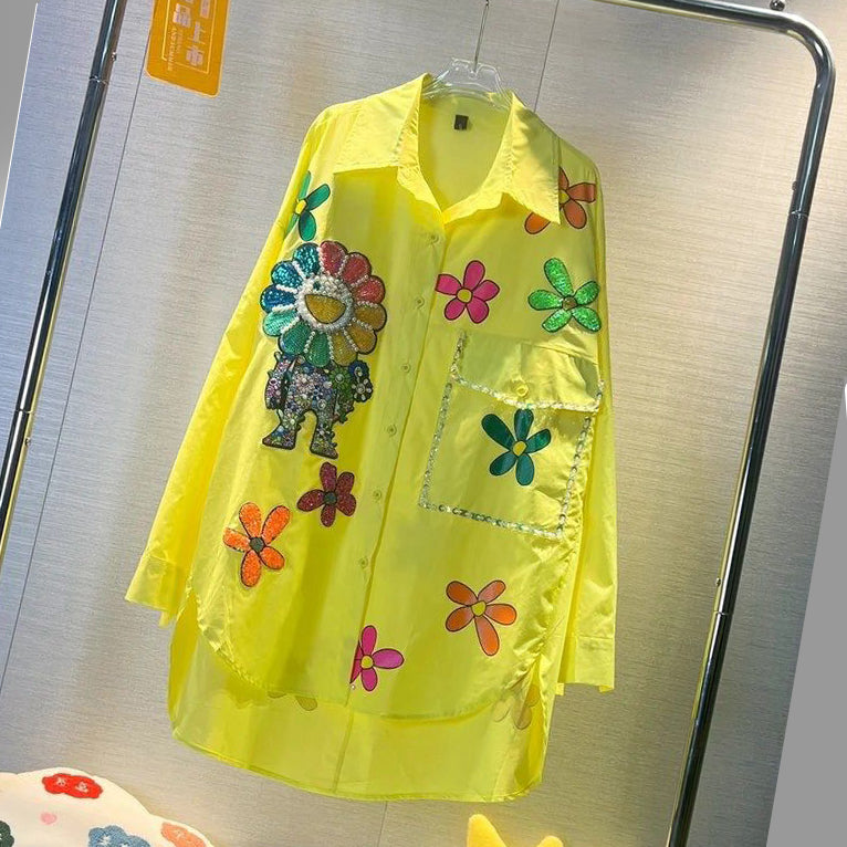 FC Floral Embroidered Women Shirt Top