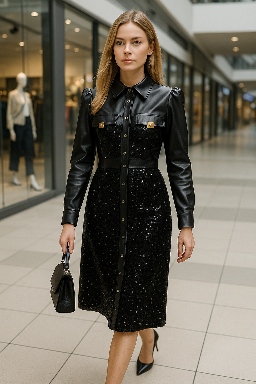 Half Jacket Sequence Winter Dress FC1390