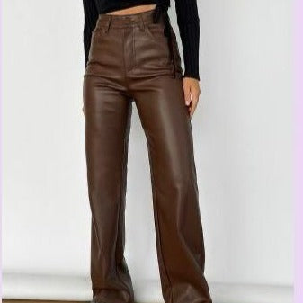 Fc Faux Leather Wide Leg Big Pants