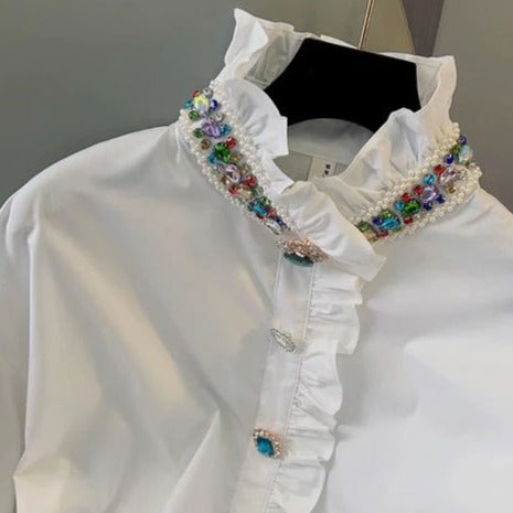 Fc Rhinestone Plain Shirt