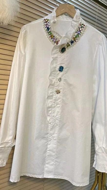 Fc Rhinestone Plain Shirt