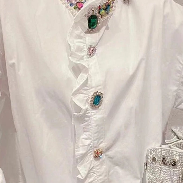 Fc Rhinestone Plain Shirt