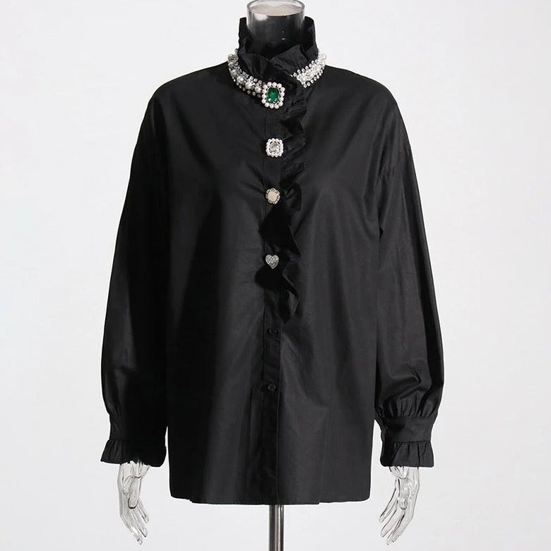 Fc Rhinestone Plain Shirt