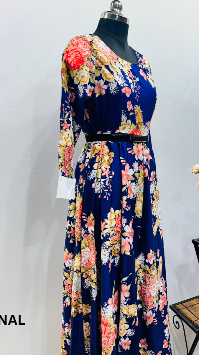 Floral Dress With Belt