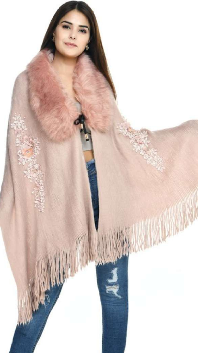 Flower Embedded Cape FC1734