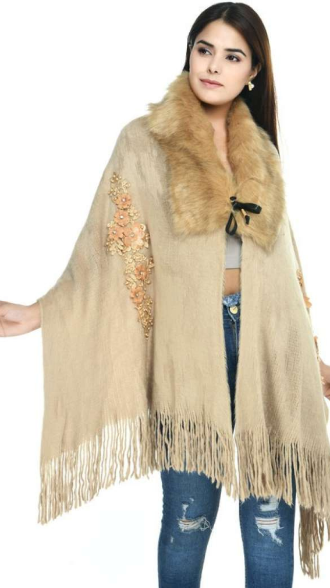 Flower Embedded Cape FC1734