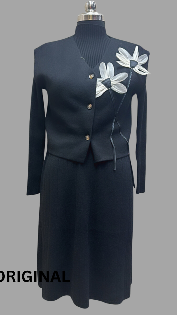 Flower Shrug High neck Dress FC1572