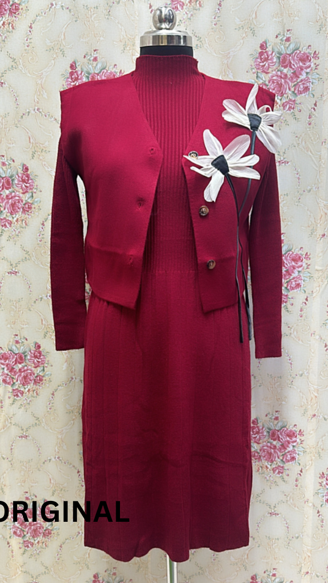 Flower Shrug High neck Dress FC1572