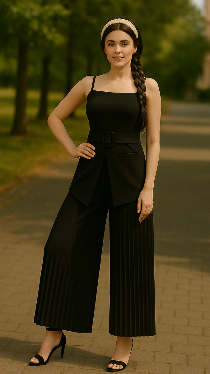 Front Slit Top With Ruffle Pant Coord Set FC1805