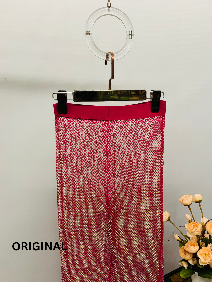 Fstrend Sparkly Crystal Fishnet Bottom