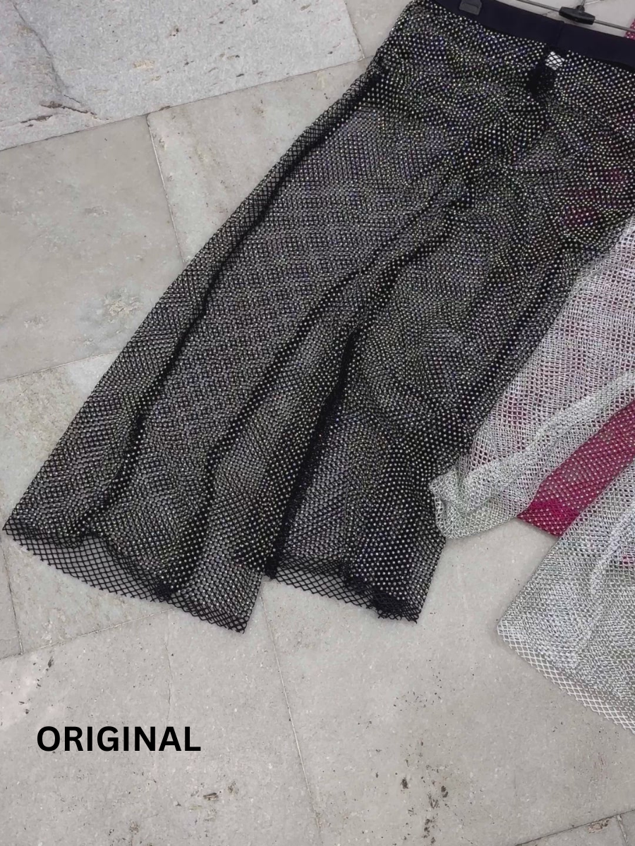 Fstrend Sparkly Crystal Fishnet Bottom