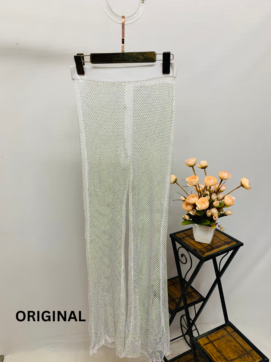 Fstrend Sparkly Crystal Fishnet Bottom