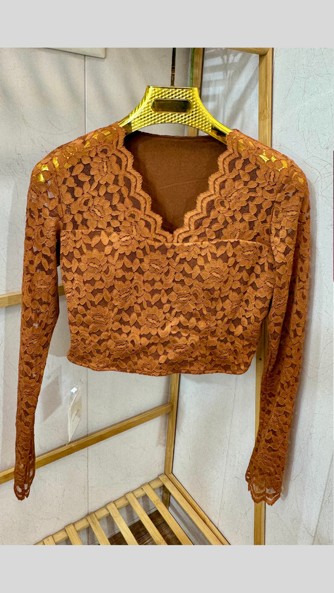 Full Sleeve Net Crop Top FC1910