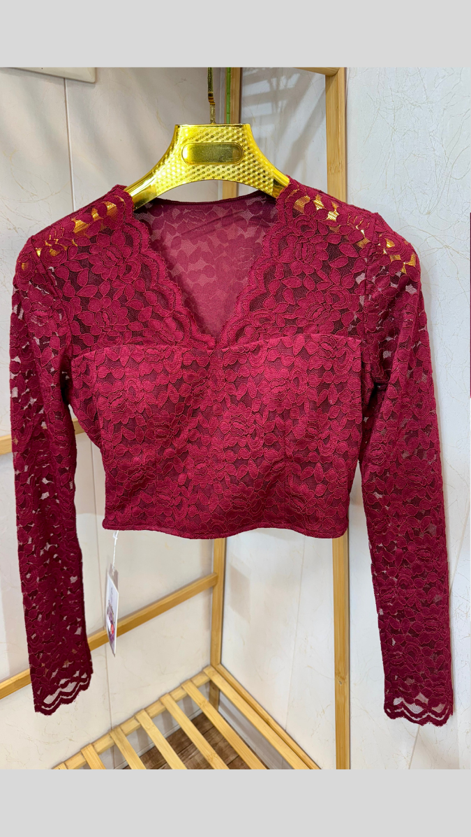 Full Sleeve Net Crop Top FC1910