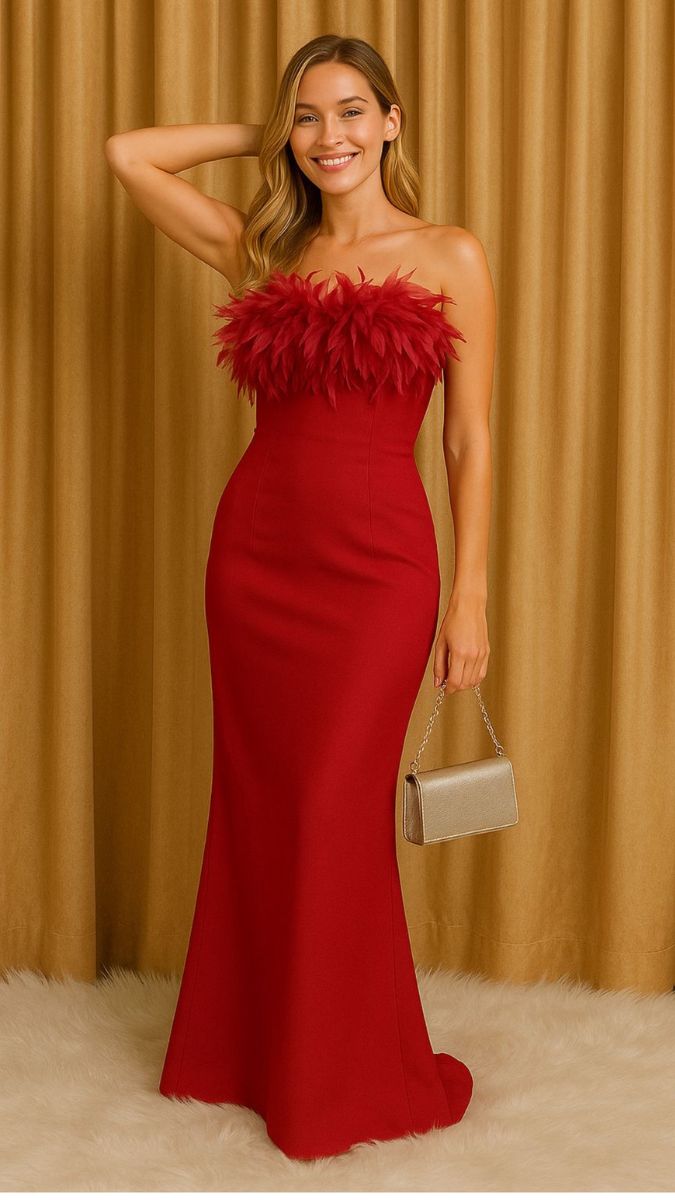 Fur Neckline Sleeveless Bodycon Dress FC1772