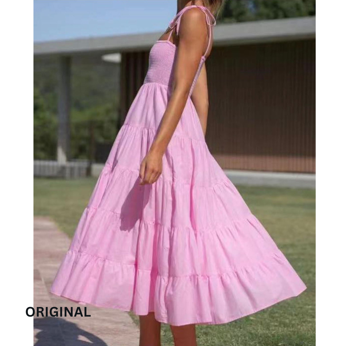 Fc Gentle Wind Retro Temperament Suspender Skirt