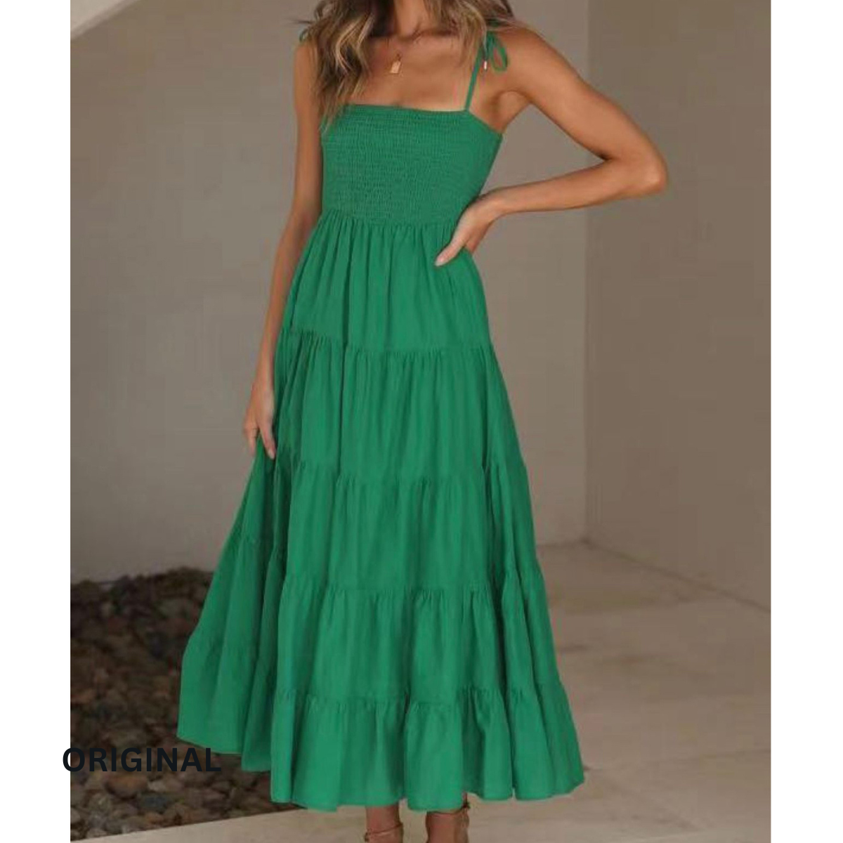 Fc Gentle Wind Retro Temperament Suspender Skirt