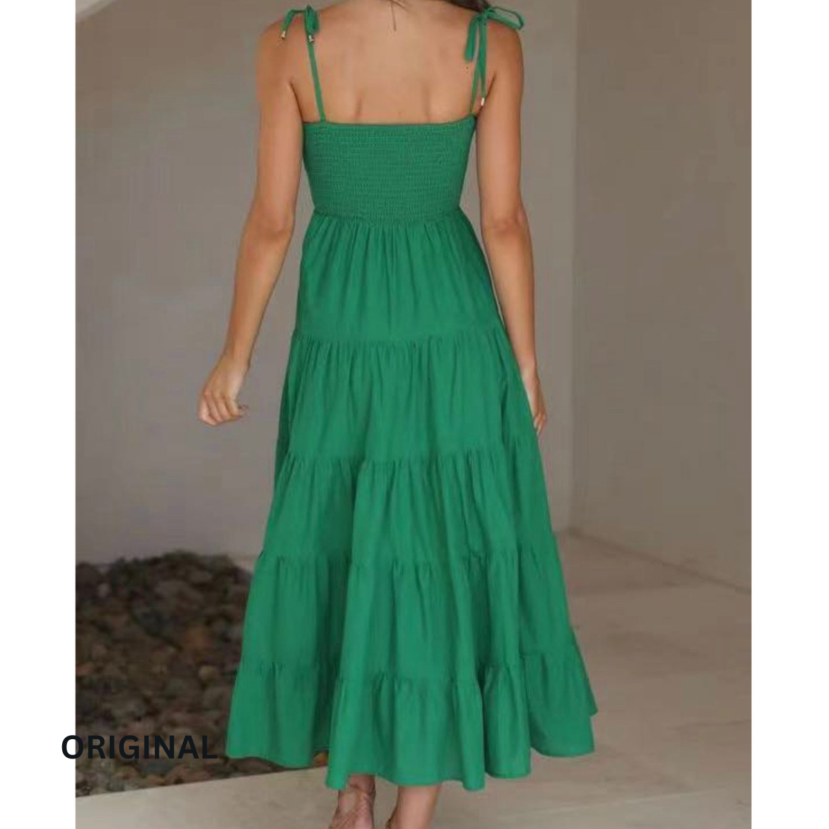 Fc Gentle Wind Retro Temperament Suspender Skirt