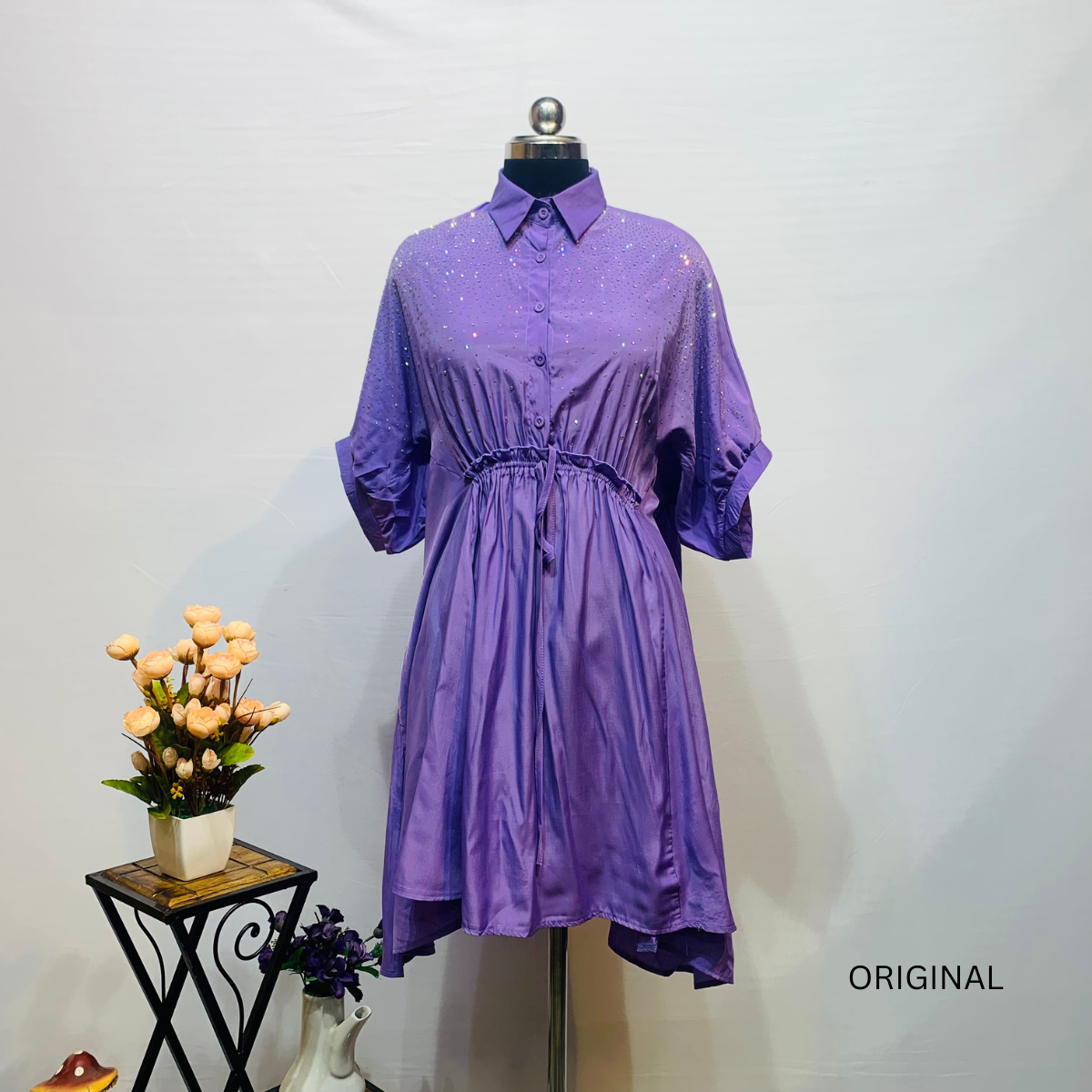 Glitter A-Line Short Dress