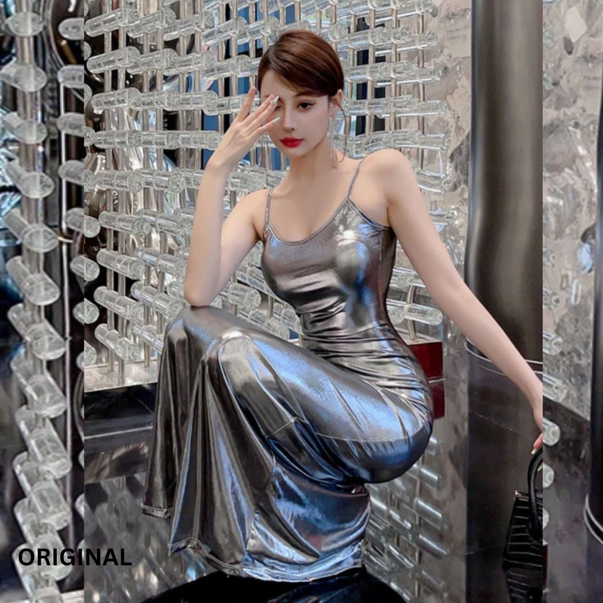 Glossy Sling Dress