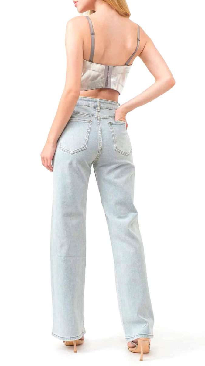 Heart Design Cut Out Jeans FC1934