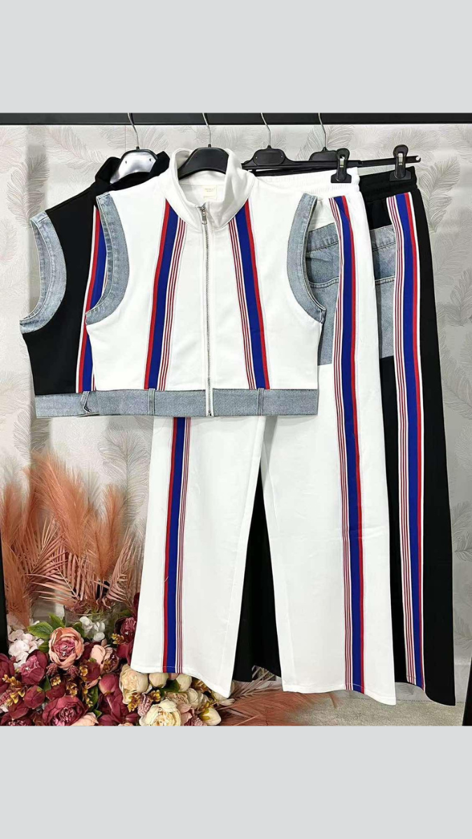 High Collar Sleeveless Crop Top Coord Set FC1939