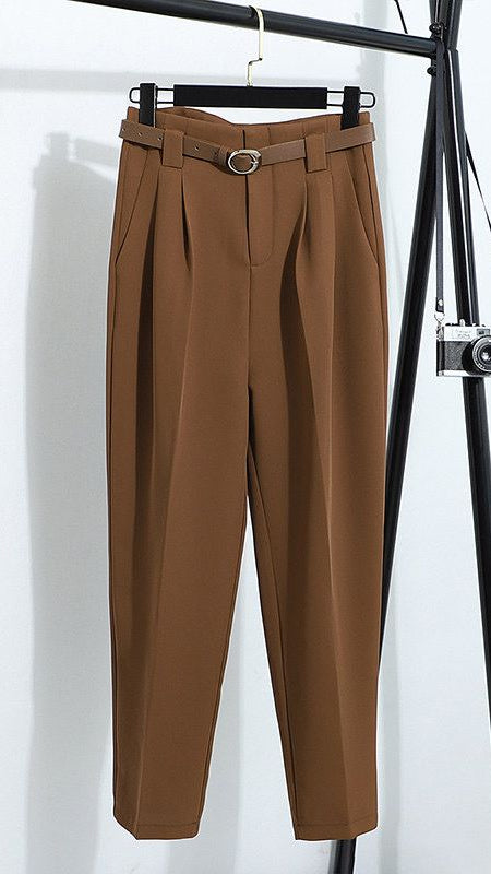 High Waist Casual Trouser With Belt