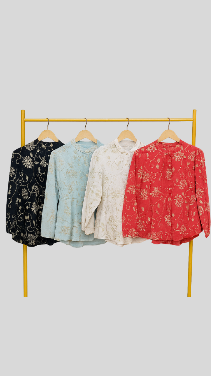High neck Embroidery Shirt FC1813