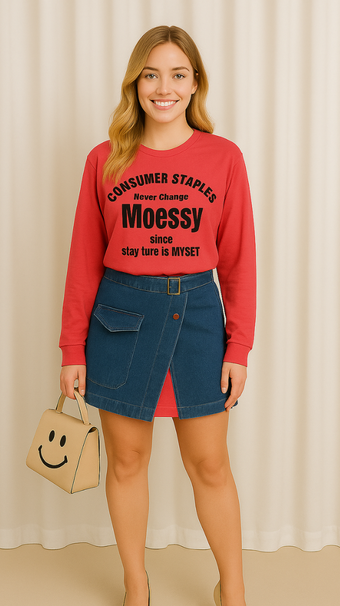 Hosiery Denim Dress With Belt FC1316