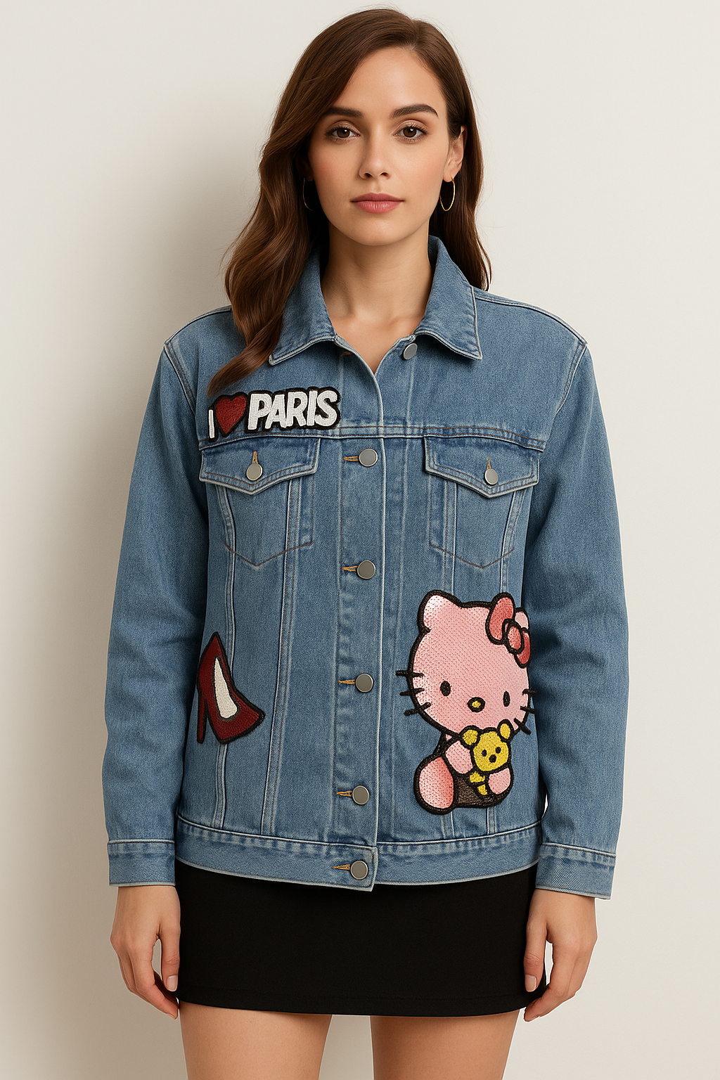 Kitty Embedded Denim Jacket FC1338