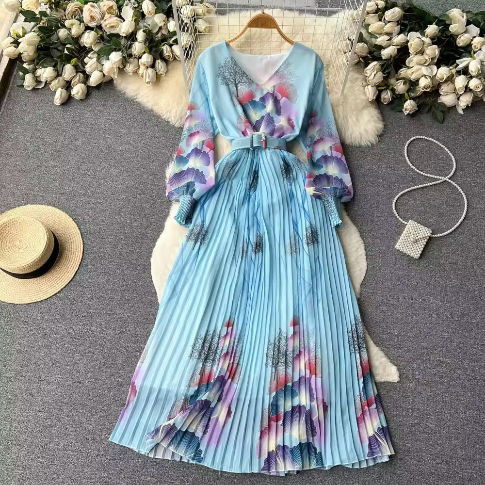 Balloon Sleeves Floral Dress FC1198