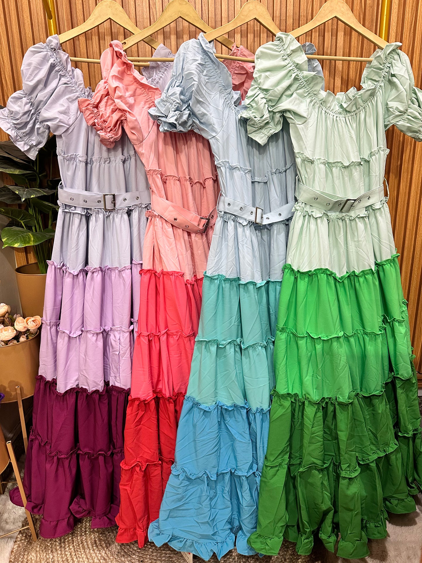 Dual Color Off Shoulder Ruffle Dress FC1868