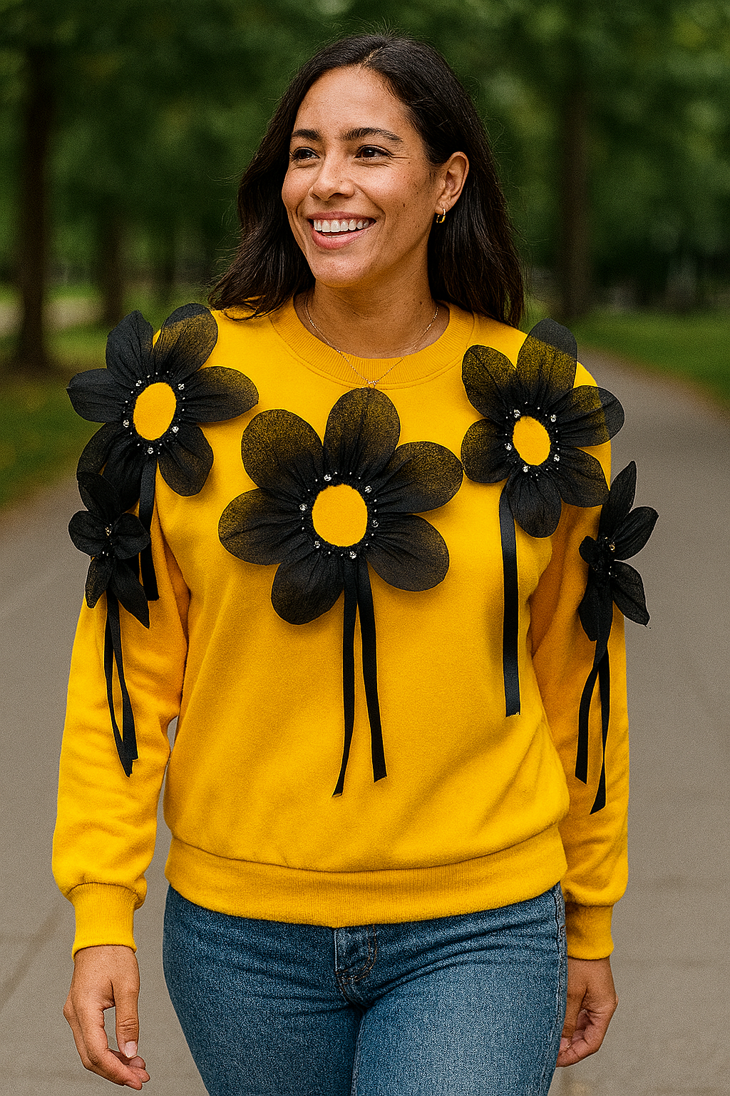 Beautiful Flower Embedded Winter Top FC1585