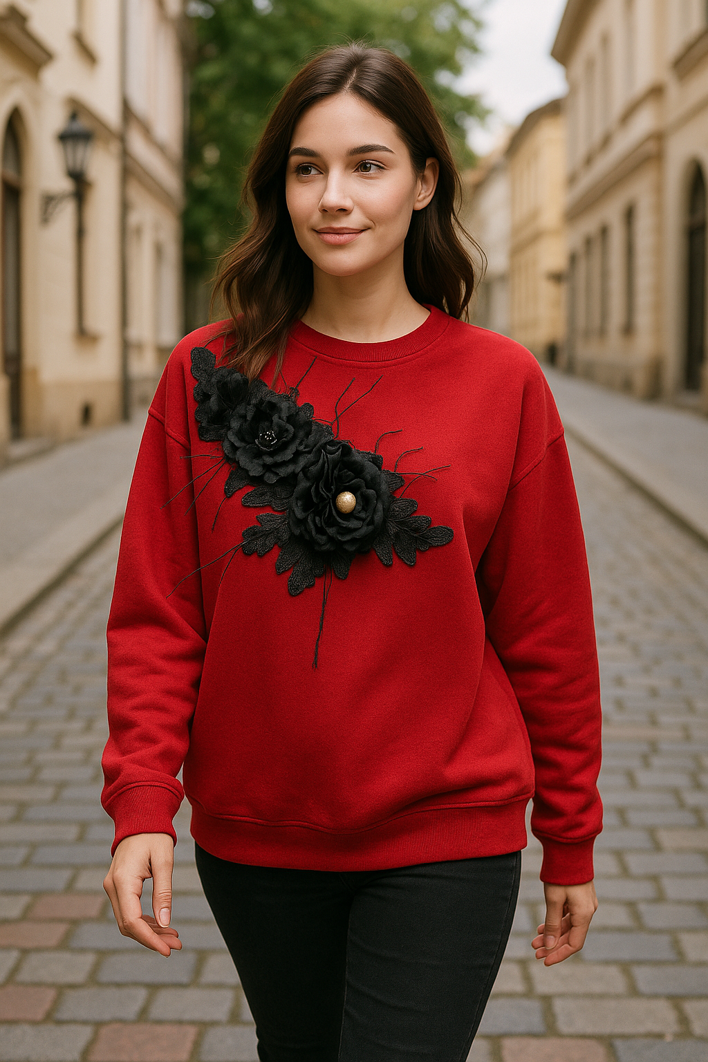 Flower Embedded Winter Top FC1478